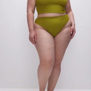 Good American Always Fits Cheeky Bikini Bottom - Chartrusse